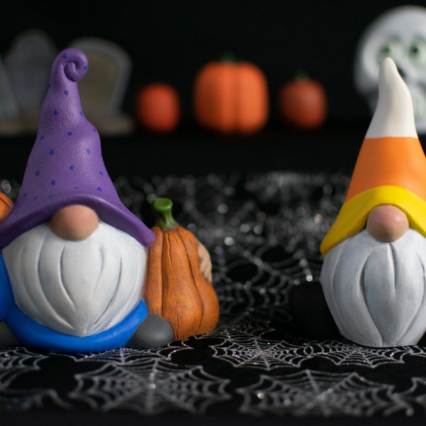 Candy Corn Gnome | Wizard Pumpkin Gnome | Halloween Garden Gnomes