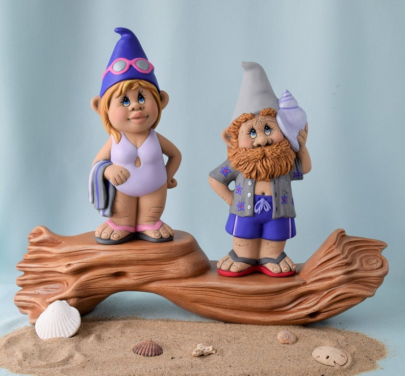Girl Garden gnome Beach Gnome Female gnome Tropical Gnome Bathing