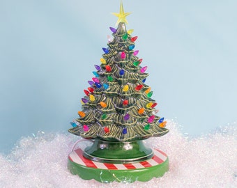 Doc Holiday Tree | Retro American Holiday | Ceramic Tree Light | Multicolored Christmas Lights