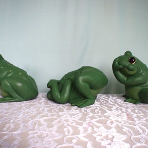 Whimsical 3-Piece Wise Frog Figurine Set: Hear No, See No, Speak No Evil Garden Decor