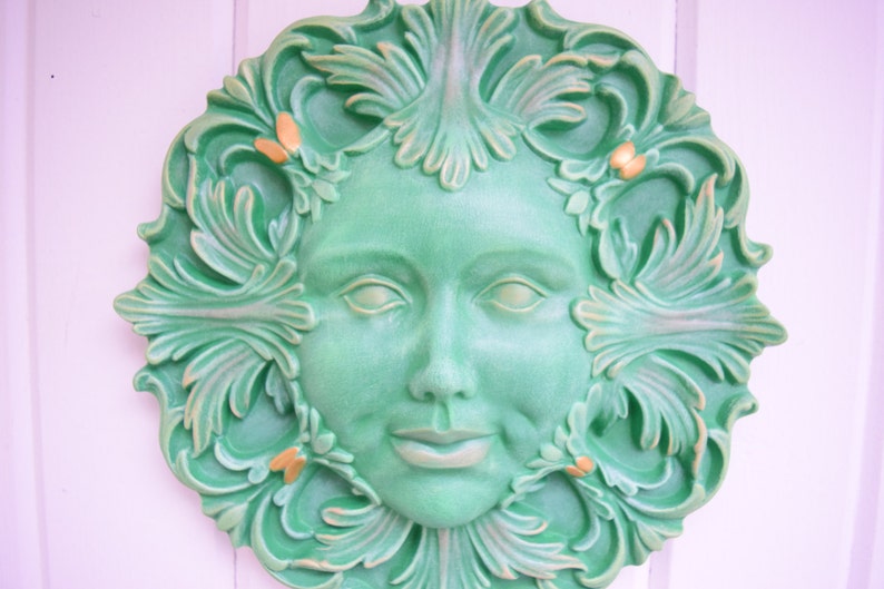 Green Lady Green Man Outdoor Decor Art Earthy Zodiac Virgo Taurus Capricorn Mother Nature Goddess Feminist Art Gift image 4