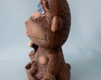 陶器の猿の置物：子供部屋の装飾、ベビーシャワーのギフト、子供部屋用