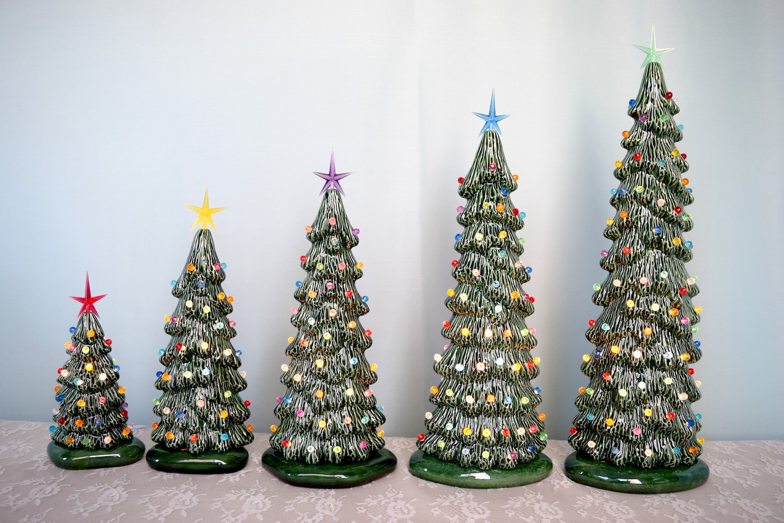 Vintage Style Lighted Christmas Tree Tall Slim Christmas Etsy