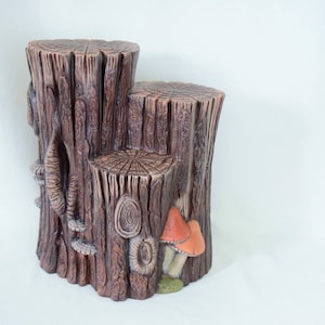 Rustic Woodland Tree Stump Stand: Versatile Wooden Display for Wedding Centerpieces, Home Decor & Yard Art