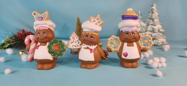 Set of 3 Christmas Gingerbread Bakers | Holiday Home Decor ...