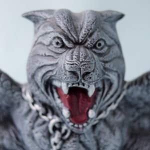 Mystical Gargoyle Dog Statue: Gothic Ceramic Garden Protector, Halloween Decor, Winged Menacing Sculpture