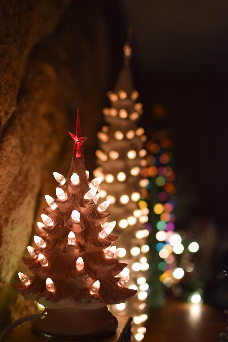 Pink Ceramic Christmas Tree 8 Inches Tall Etsy Pink ceramic christmas tree 8 inches tall etsy