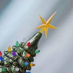 Extra Large Slim Ceramic Lighted Christmas Tree Windowsill Centerpiece ...