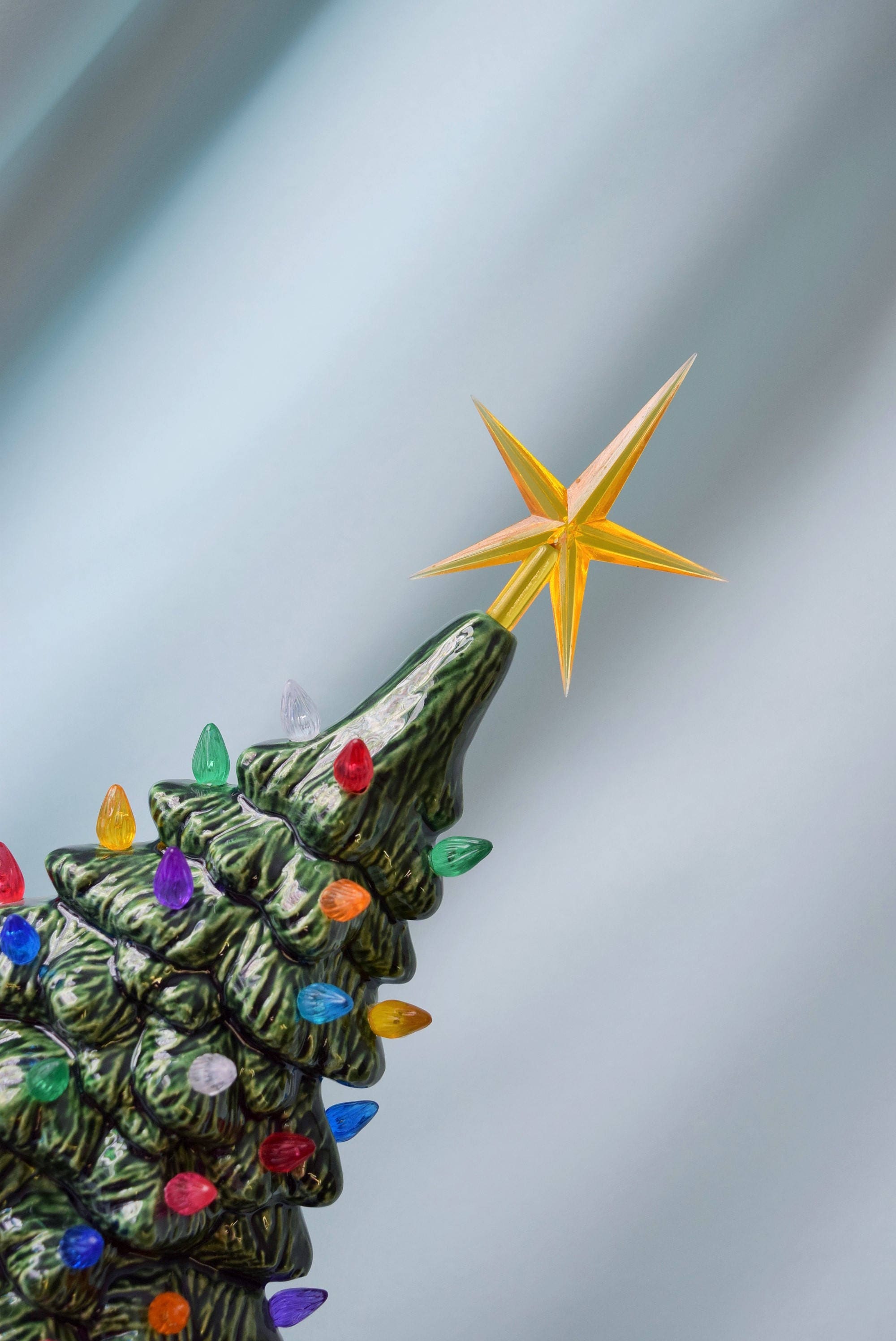 Extra Large Slim Ceramic Lighted Christmas Tree Windowsill Centerpiece ...