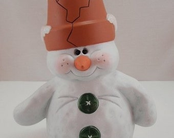 DIY BISQUE | Snowman with a Garden Pot Hat | Ready To Paint