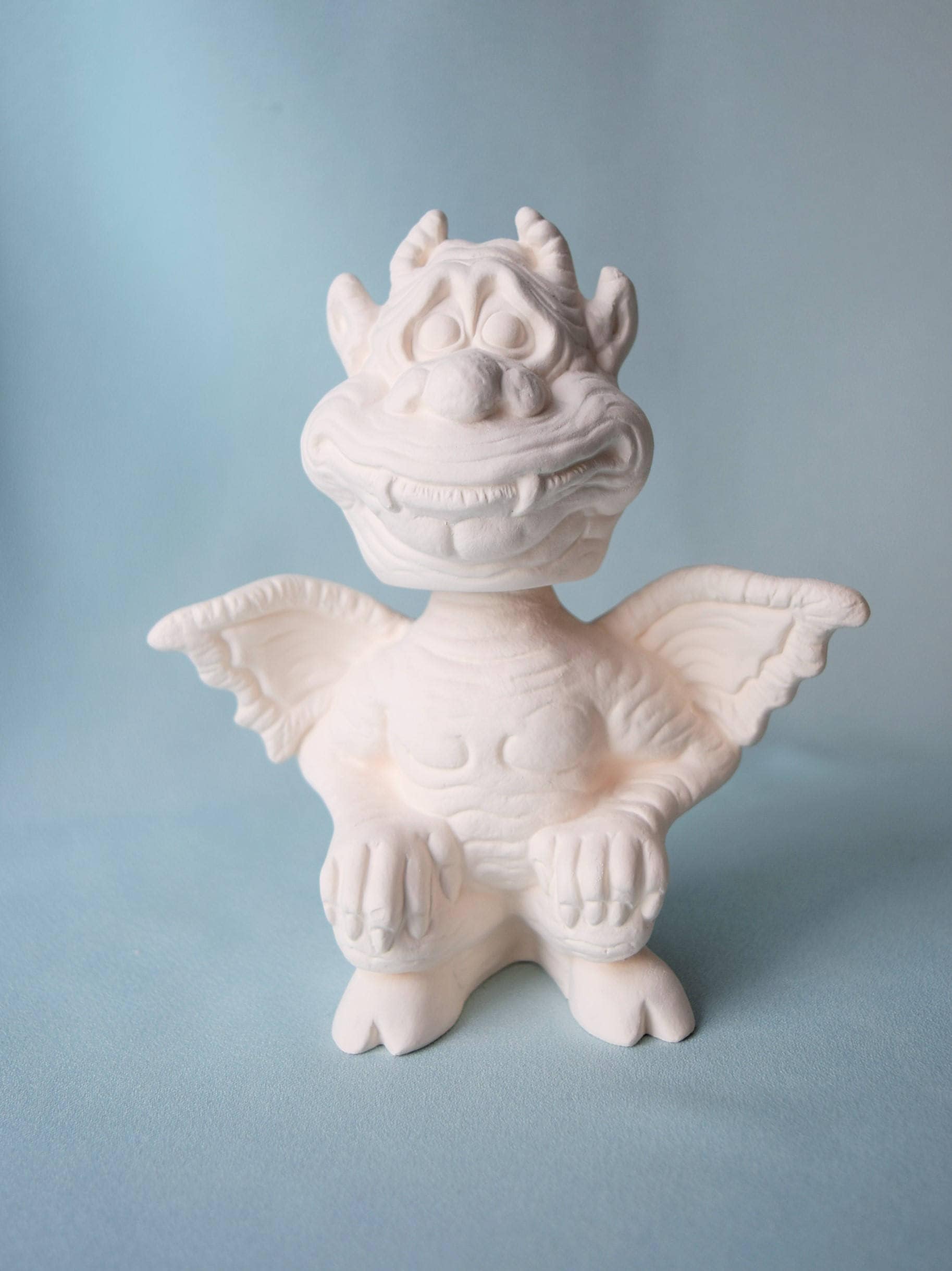 Gargoyle Bobble Head - Ceramic Bisque - DIY Ceramic Project - Kids