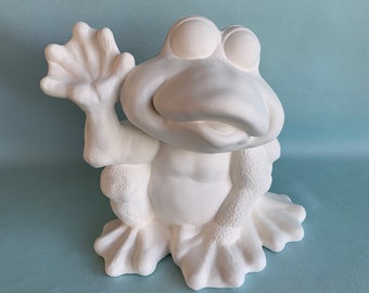 Ceramic Frog Statue - Ready to paint bisque