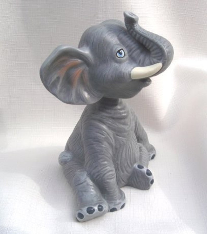 Bobble Head Elephant Ceramic Elephant Elephant Decor Etsy