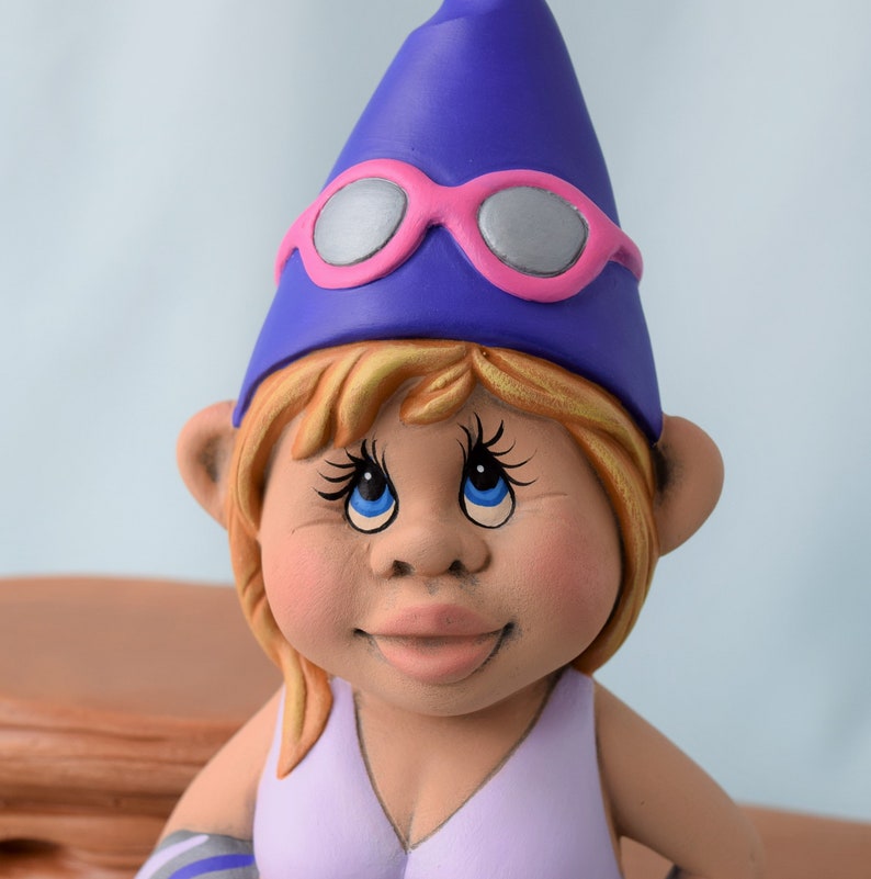Girl Garden gnome Beach Gnome Female gnome Tropical Gnome Bathing