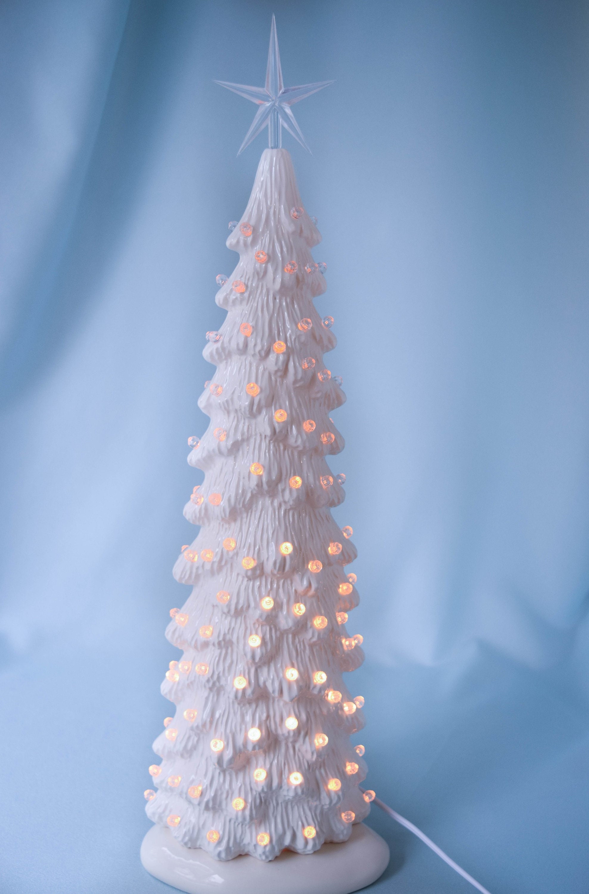 15.5 Ceramic Christmas Tree That Lights Ups - Inspired Vintage Christmas Tree The Holiday Aisle Color: Pearl White