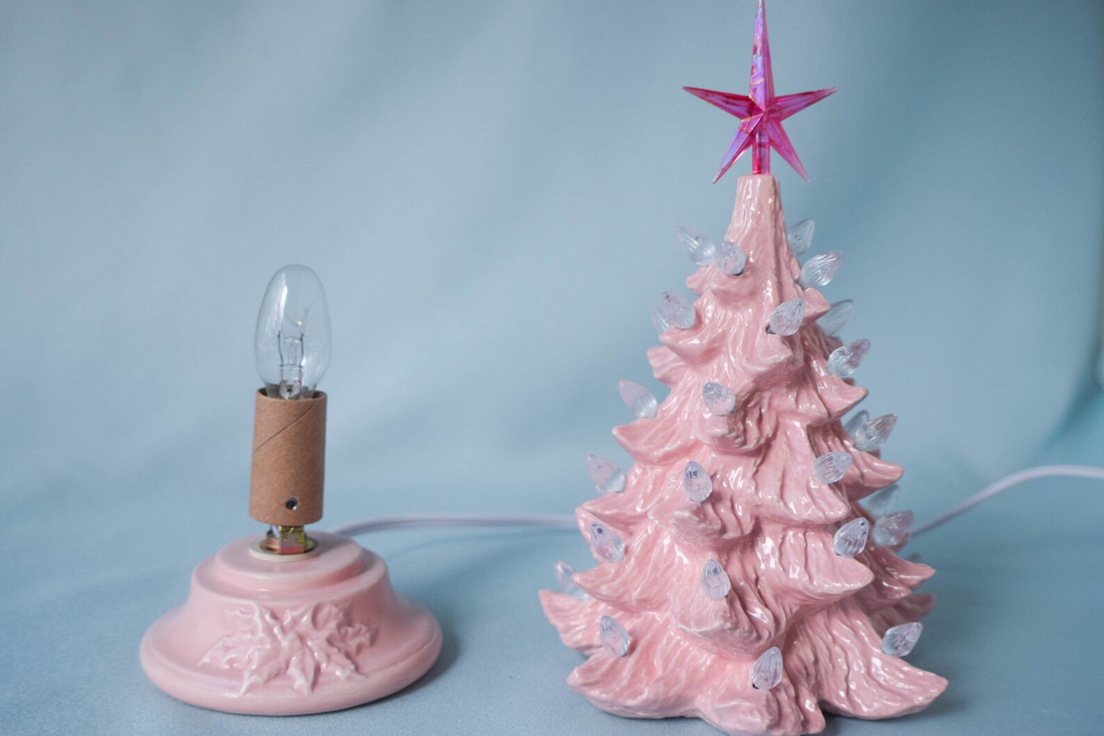 Pink Ceramic Christmas Tree 8 Inches Tall Etsy