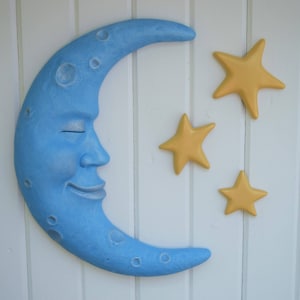 Celestial Moon Wall Art: Nursery Decor, Outdoor Hanging, Baby Shower Gift, Lunar Room Accent