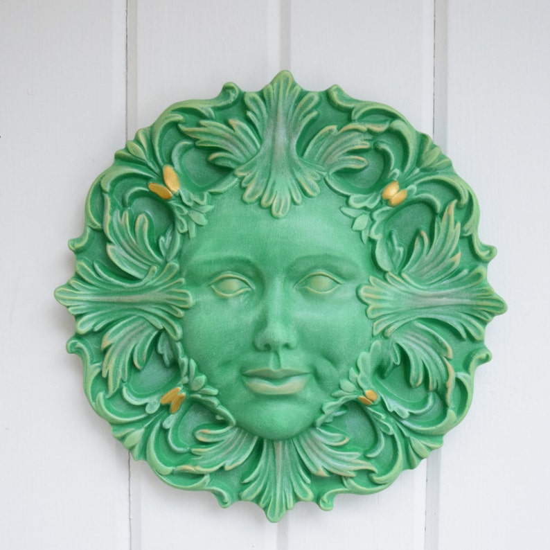 Green Lady Green Man Outdoor Decor Art Earthy Zodiac Virgo Taurus Capricorn Mother Nature Goddess Feminist Art Gift image 3