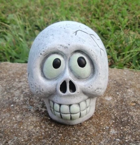 Smiling Skull Halloween Decoration Happy Face With Teeth Grinning