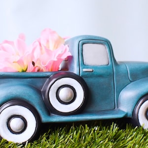 Vintage Pickup Truck | Ceramic Truck | Father&#39;s Day Gift | Garden Decor | Yard Art | Hand Painted Truck Gift