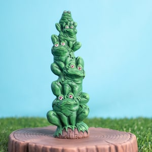 Frog Statue Stack | Frog Family Statue | Garden Frog Art | Handmade Ceramic Frog | Frog Yard Art | Frog Garden Decor