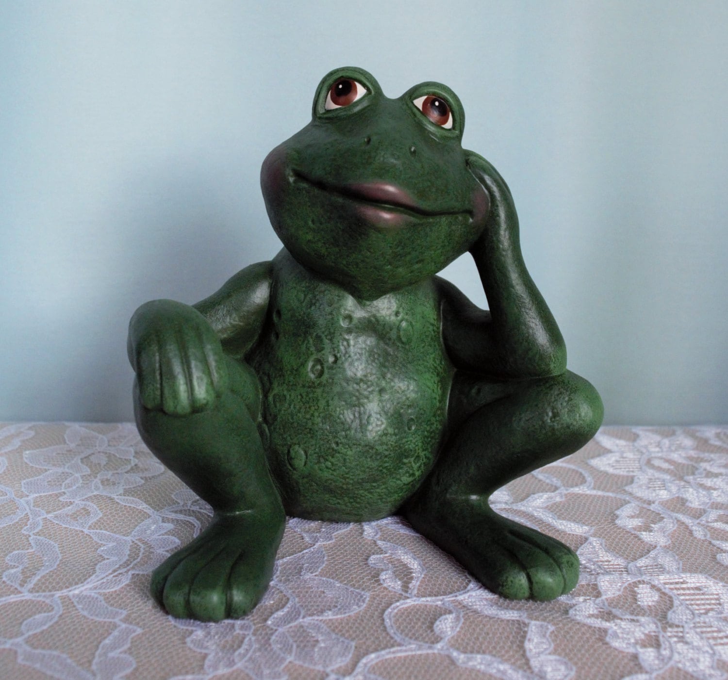 Garden Art rana arte del patio decoración de rana cerámica | Etsy