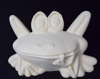 Large Unpainted Chit Chat Frog | Clay Magic | Unpainted Ceramic