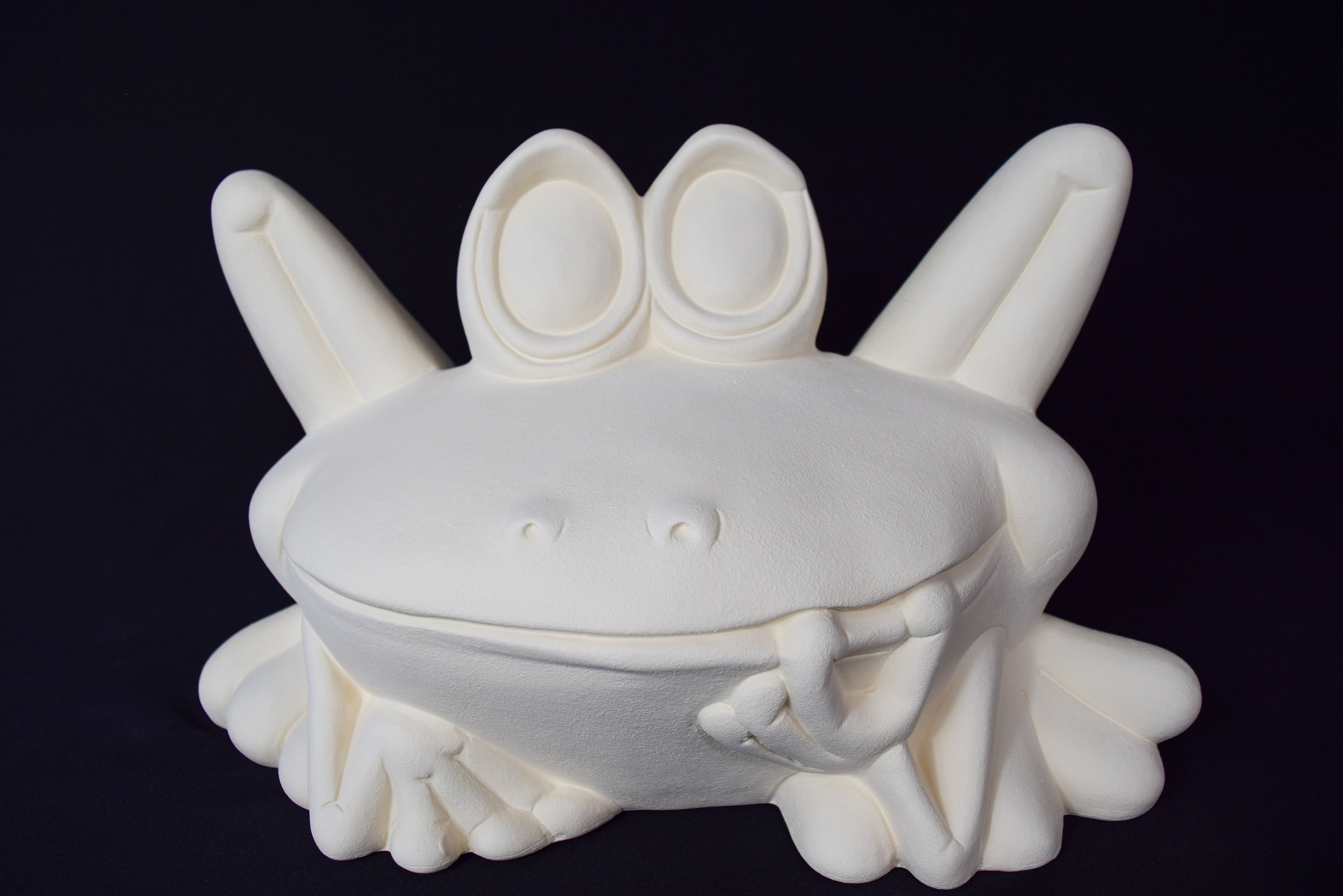 Large Unpainted Chit Chat Frog | Clay Magic | Unpainted Ceramic