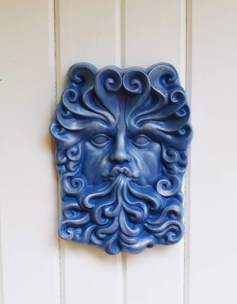 Garden Face plaque Yard Art Garden Decor Air Sign Aquarius Zodiac Wall Hanging Gift for Her Hanging Wall Art image 5