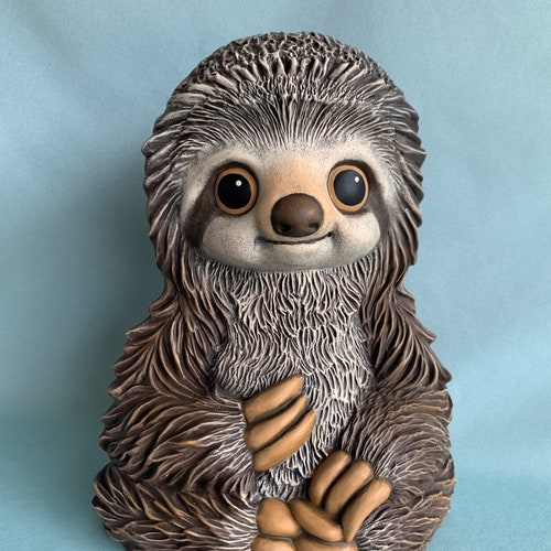Ceramic Sloth - Large Size Sloth - Spring Decor - Yard Art - Sloth