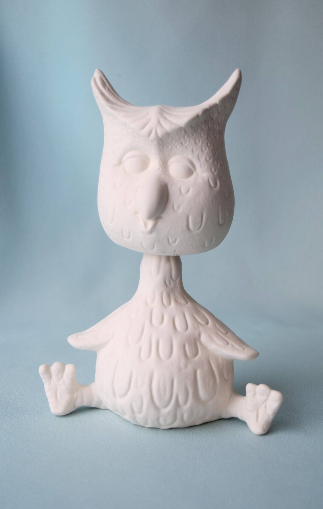 Ceramic Bisque Owl Bobble Head DIY Project Ready to Paint Etsy