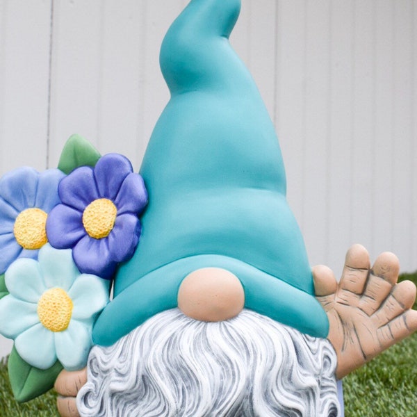 Large Flower Power Gnome | Turquoise Flower Gnome | Gift For Mom | Garden Decor | Nordic Gnome | Yard Art | Flower Gonk | Daisy Gnome