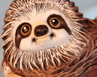 Adorable Ceramic Sloth Figurine for Garden, Patio, Nursery, and