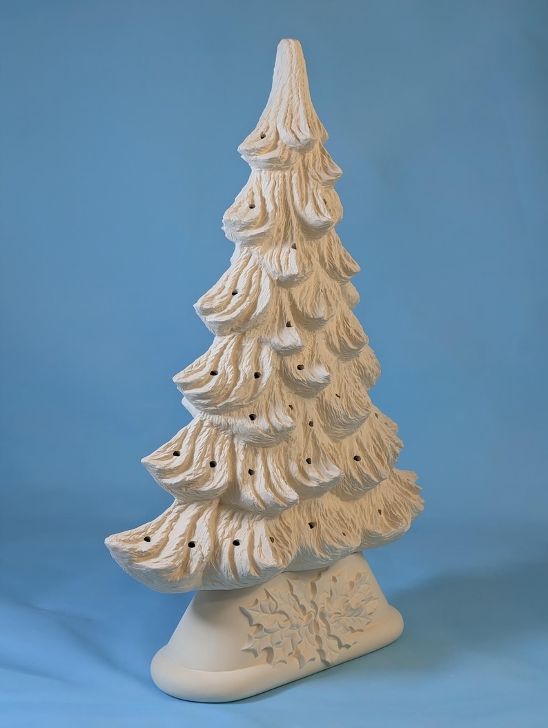 Vintage 16-inch Unpainted Thin Profile Nowell Ceramic Christmas Tree ...