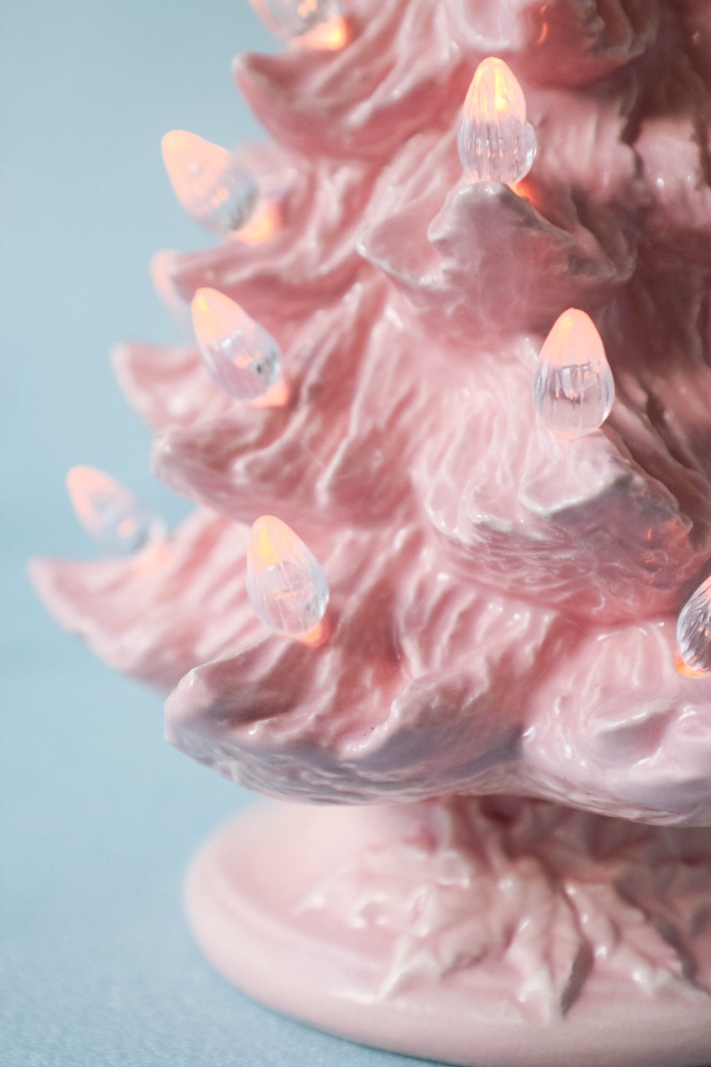 Pink Ceramic Christmas Tree 8 Inches Tall Etsy Pink ceramic christmas tree 8 inches tall etsy