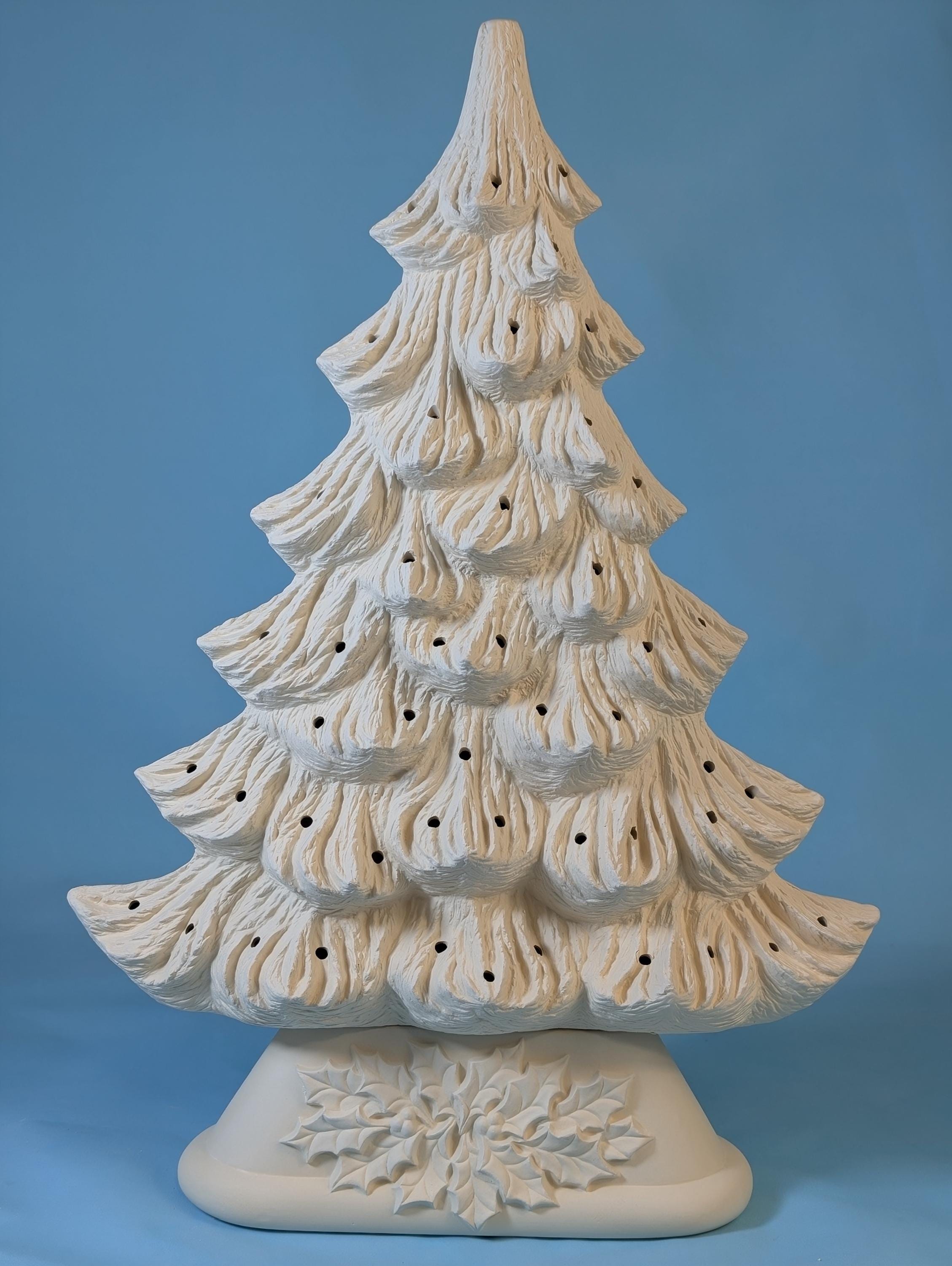 Vintage 16-inch Unpainted Thin Profile Nowell Ceramic Christmas