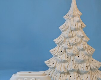 Vintage 16-inch Unpainted Thin Profile Nowell Ceramic Christmas