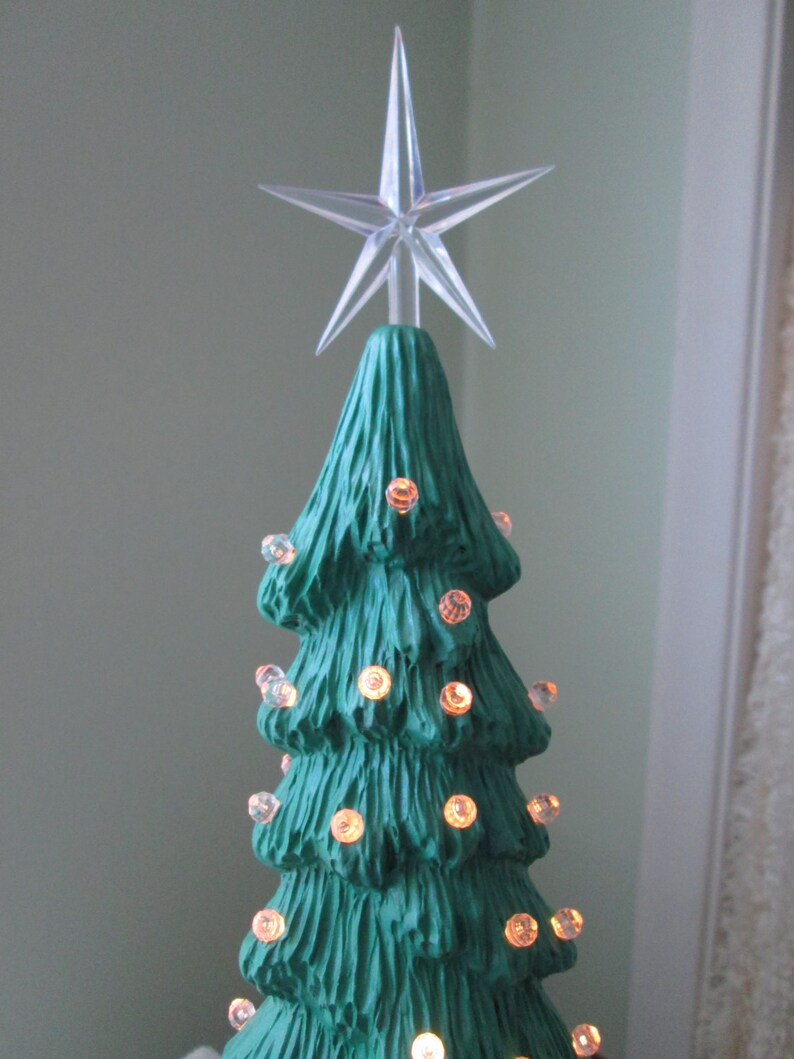 Ceramic Christmas Tree Lighted Christmas Tree Tall Slim Etsy