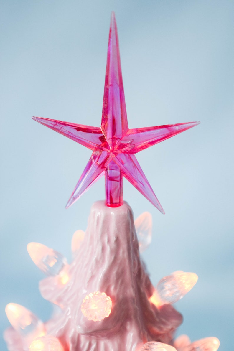 Pink Ceramic Christmas Tree 8 Inches Tall Etsy Pink ceramic christmas tree 8 inches tall etsy