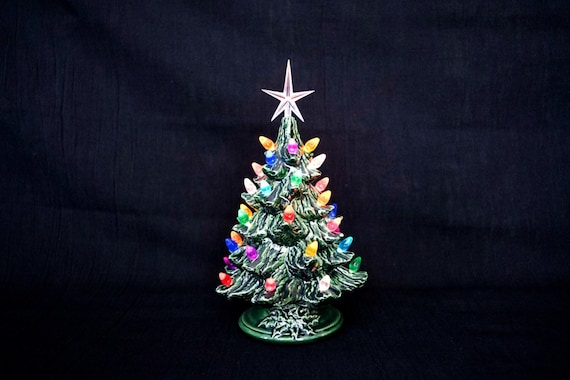 Ceramic Christmas Tree Light - Lighted Christmas Tree - 8 Inch