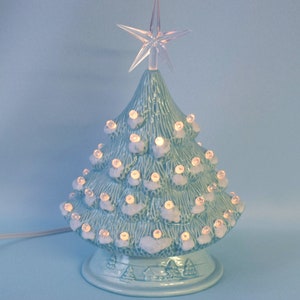 Vintage Christmas Tree | Glazed Sea Glass | Small Ceramic Tree | 5 inches tall
