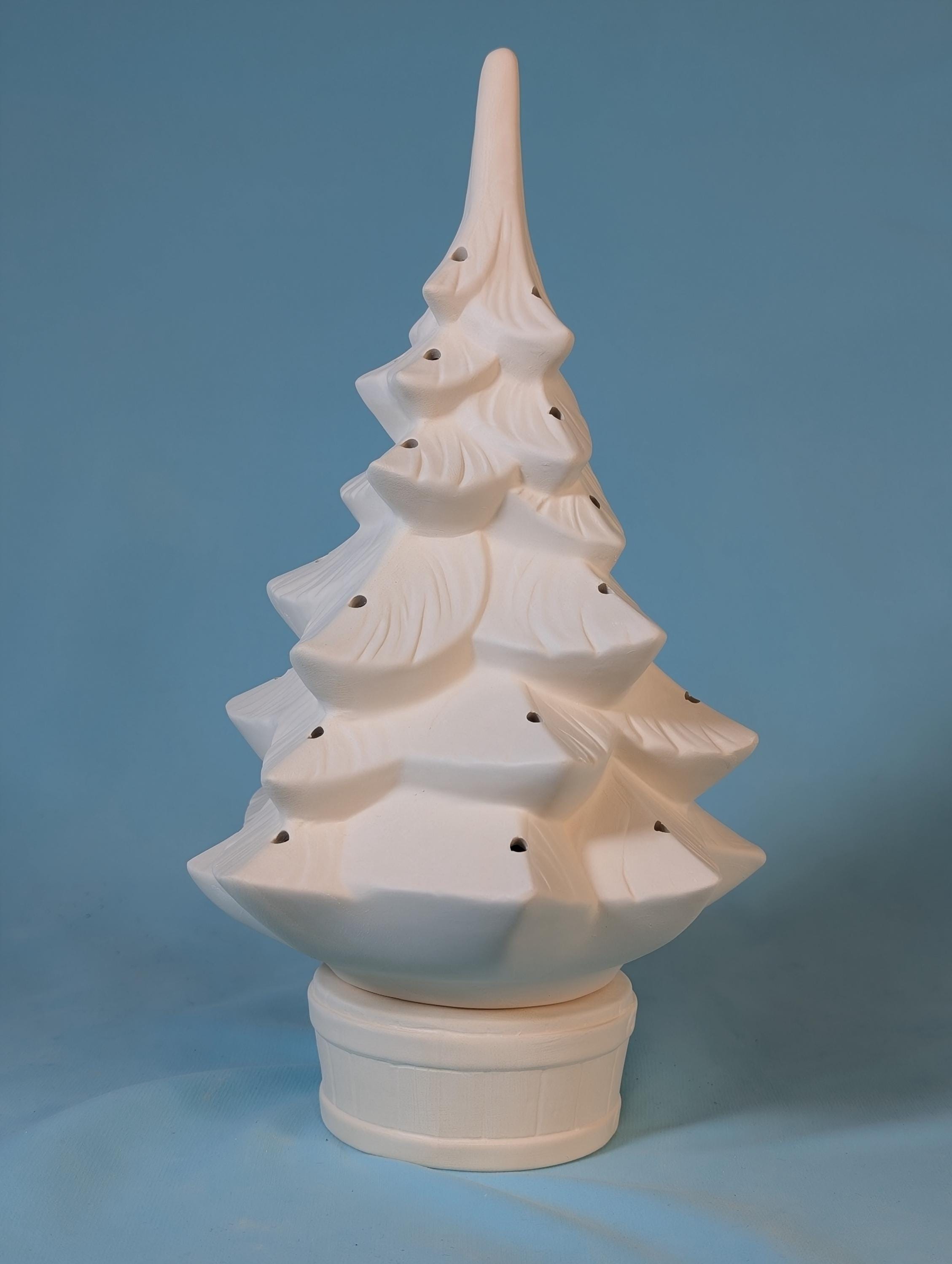 Vintage Seely Unpainted Ceramic Christmas Tree - DIY Holiday Décor