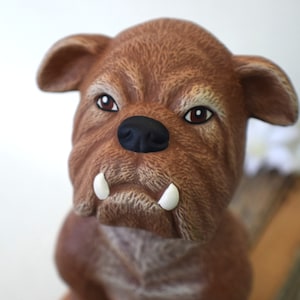 Ceramic Bull Dog Bobblehead | Bobblehead Baby Shower Gift | Bulldog Nursery Decor | Bobble Head Baby Room Puppy |