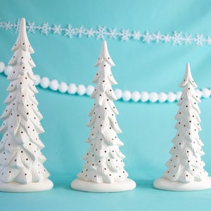 Ready To Paint Select Your Size Wispy Bisque Trees Heirloom Ceramic Tree Winter Holiday Decor Night Light image 1