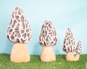 Morel Mushroom | Mushroom Decor | Ceramics Mushrooms | Mushroom Yard Art | Decorative Mushrooms | Fairy Garden Mushrooms | Garden Decor