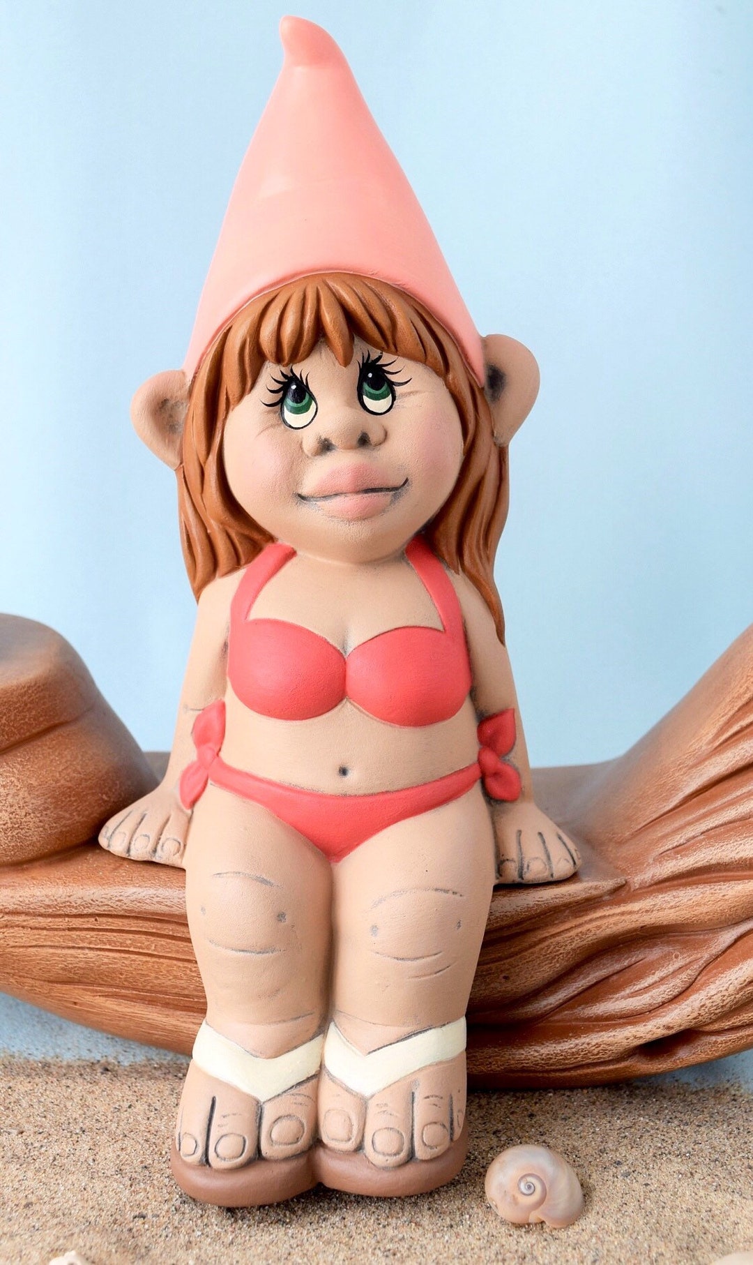 Garden Gnome Girl Beach House Tropical Gnome Bathing Suit Gnome Female