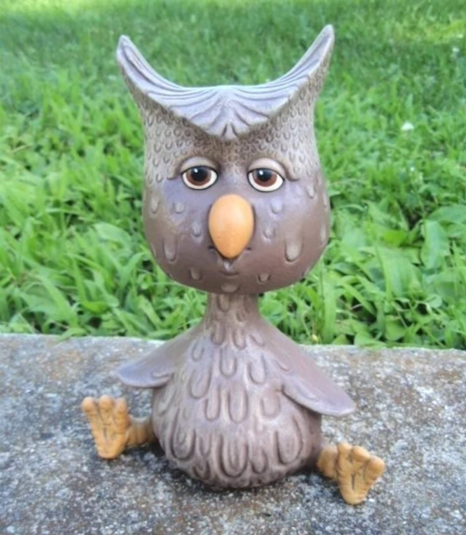 Owl Bobble Head Wise Owl Ceramic Owl Hoot Owl Teacher Etsy