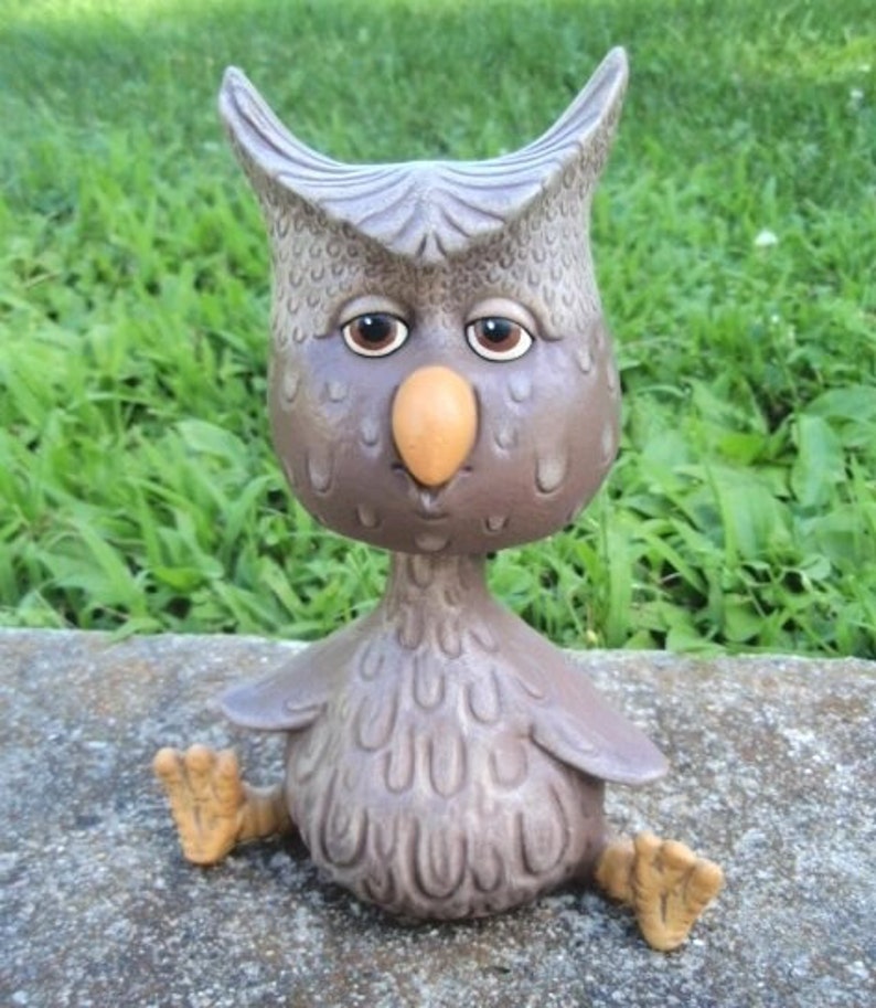 Owl Bobble Head Wise Owl Ceramic Owl Hoot Owl Teacher Etsy