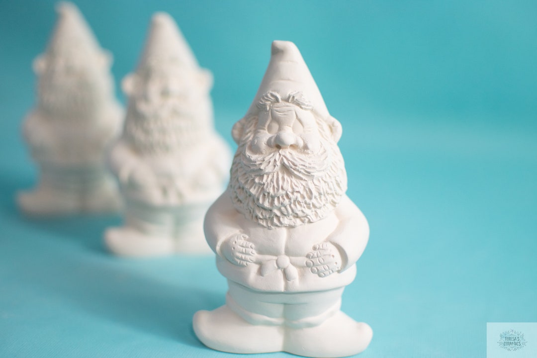 Small Bisque Gnomes Gnome Paint Project Ceramic Garden Gnome DIY Garden Art Etsy