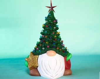 Christmas Gnome | Christmas Tree Tea-Light | Holiday Gold Star